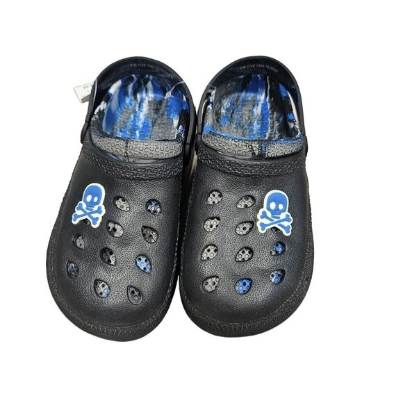 Brand unknown Kids Cool Dude Skull Clogs  Black & Blue Slip-On Shoes Rubber‎ - Picture 2 of 6